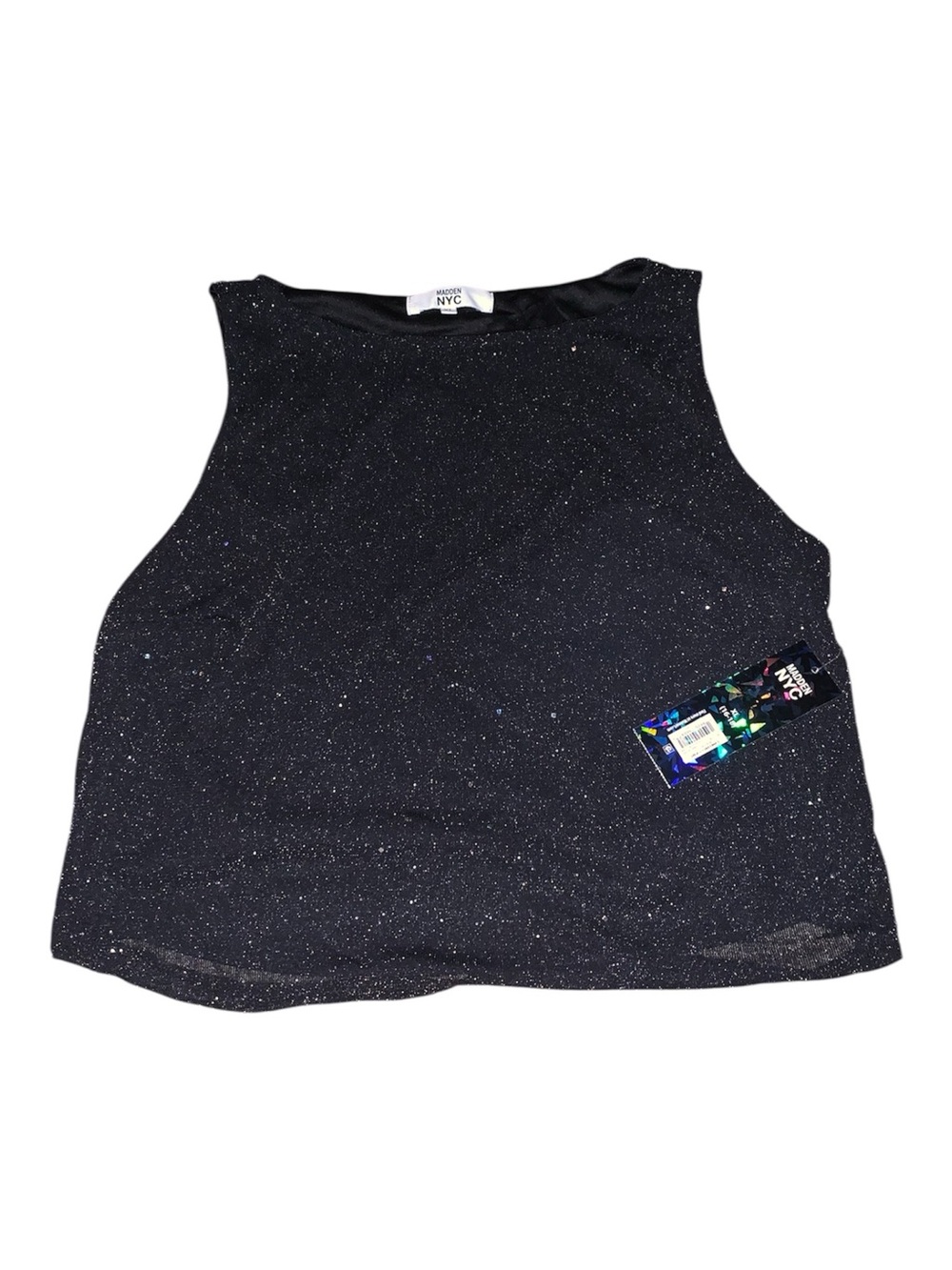Madden NYC Black Top - ONLY BLOUSE -NWT Size XL 16-18 Women’s Sleeveless Sparkly